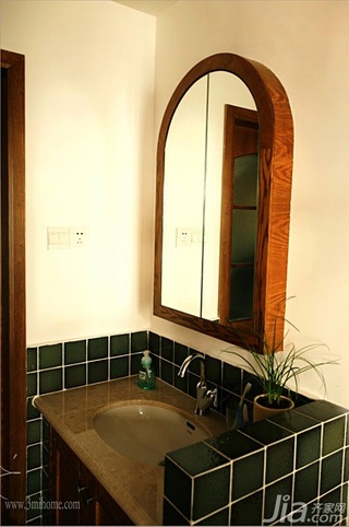 三米设计美式乡村风格三居室富裕型洗手台图片