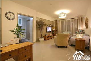 三米设计美式风格公寓富裕型120平米客厅沙发效果图