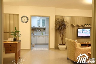 三米设计美式风格公寓富裕型120平米客厅过道设计图纸