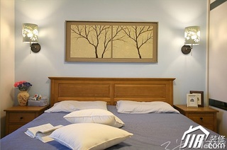 三米设计美式风格公寓富裕型120平米卧室灯具图片