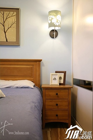 三米设计美式风格公寓富裕型120平米卧室灯具效果图