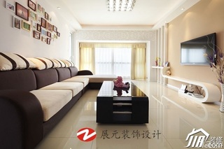 简约风格别墅温馨暖色调富裕型140平米以上客厅沙发背景墙沙发效果图