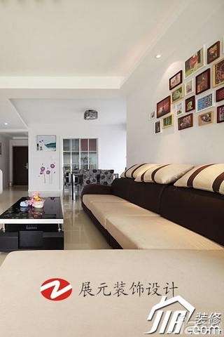 简约风格别墅温馨暖色调富裕型140平米以上客厅沙发背景墙茶几效果图