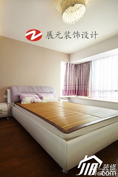 温馨,暖色调装修,富裕型装修,140平米以上装修,别墅装修,简约风格,卧室,简洁,床,床头柜,展元装饰设计