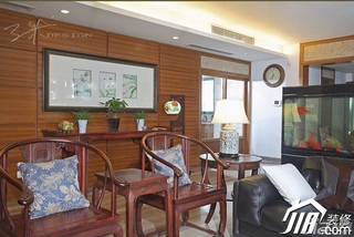 三米设计中式风格公寓经济型130平米客厅沙发图片