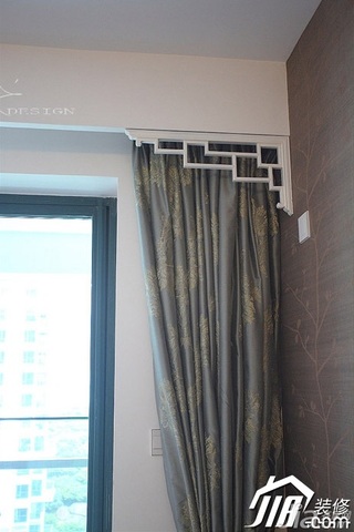 三米设计中式风格公寓经济型130平米窗帘图片