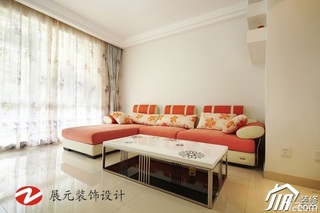 简约风格三居室温馨富裕型70平米客厅沙发图片