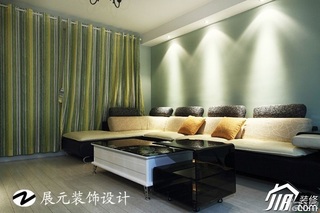 简约风格二居室小清新富裕型客厅沙发图片