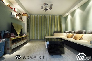 简约风格二居室小清新富裕型客厅沙发效果图