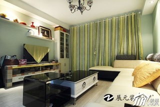 简约风格二居室小清新富裕型客厅茶几图片