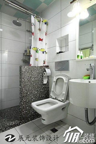 简约风格二居室小清新富裕型卫生间改造