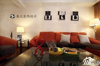 简约风格温馨富裕型90平米客厅沙发背景墙沙发效果图