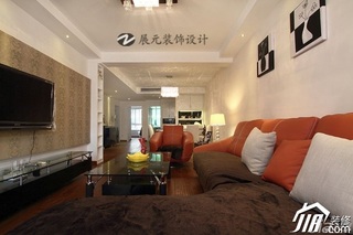 简约风格温馨富裕型90平米客厅沙发图片