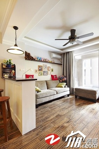 美式风格公寓温馨暖色调富裕型客厅沙发效果图
