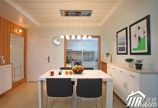 三米设计简约风格二居室经济型90平米餐厅餐桌效果图