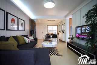 三米设计简约风格二居室经济型90平米客厅沙发图片