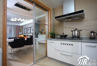 三米设计简约风格二居室经济型90平米厨房效果图