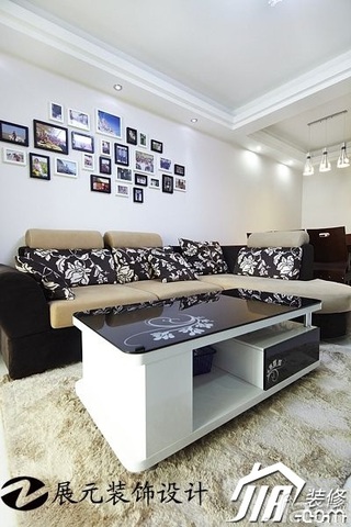 简约风格公寓温馨咖啡色富裕型客厅沙发背景墙沙发效果图