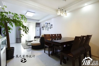 简约风格公寓温馨咖啡色富裕型餐厅餐桌图片