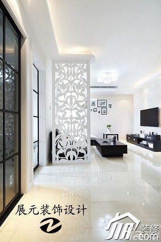 简约风格公寓简洁白色富裕型客厅客厅隔断装修图片