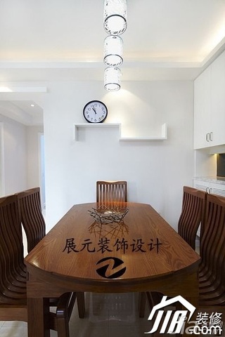 简约风格公寓简洁白色富裕型餐厅餐桌效果图