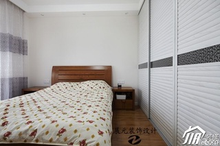 简约风格公寓简洁白色富裕型卧室床效果图