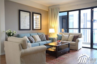 三米设计美式风格公寓富裕型客厅沙发效果图
