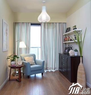 三米设计美式风格公寓富裕型窗帘图片
