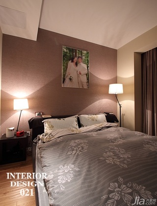 简约风格二居室富裕型80平米卧室灯具婚房平面图