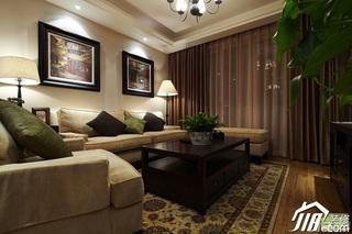 美式乡村风格三居室时尚富裕型120平米客厅沙发背景墙沙发图片