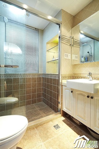 美式乡村风格三居室富裕型120平米卫生间浴室柜图片