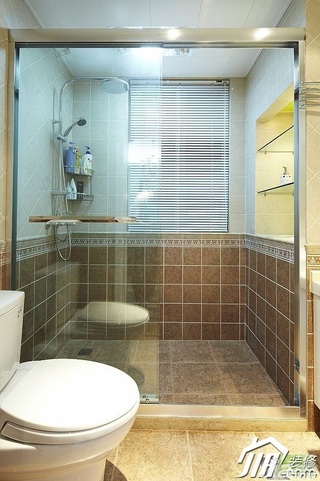 美式乡村风格三居室富裕型120平米卫生间装修图片