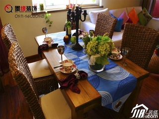 田园风格公寓暖色调5-10万50平米餐厅餐桌图片