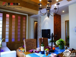 田园风格公寓暖色调5-10万50平米餐厅餐桌效果图