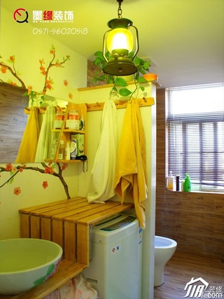 田园风格公寓暖色调5-10万50平米卫生间洗手台图片