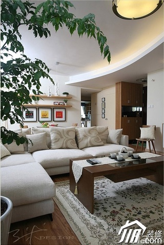 三米设计简约风格公寓经济型130平米客厅茶几图片