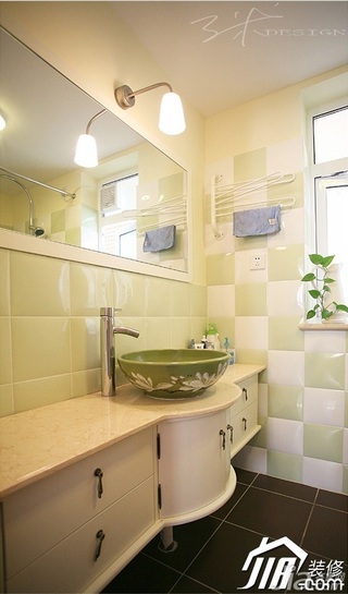 三米设计简约风格公寓经济型130平米卫生间洗手台效果图