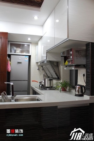 简约风格二居室原木色富裕型40平米厨房橱柜效果图