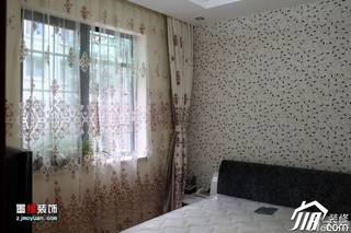 简约风格二居室原木色富裕型40平米卧室床图片