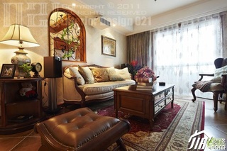 美式风格三居室唯美15-20万120平米客厅沙发效果图