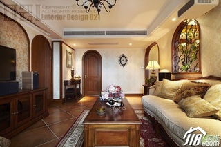 美式风格三居室唯美15-20万120平米客厅茶几图片