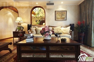 美式风格三居室唯美15-20万120平米客厅沙发效果图