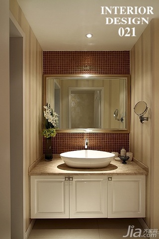 简欧风格三居室20万以上卫生间洗手台效果图