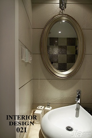 简欧风格三居室20万以上卫生间洗手台图片