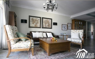 三米设计美式乡村风格公寓经济型130平米客厅沙发图片