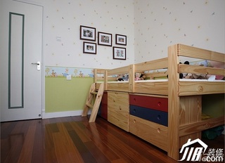 三米设计美式乡村风格公寓经济型130平米儿童房照片墙壁纸图片
