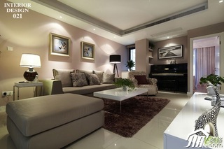 混搭风格二居室简洁富裕型客厅沙发图片