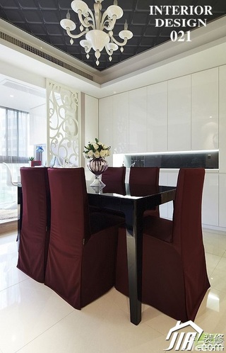 混搭风格二居室简洁富裕型餐厅餐桌图片