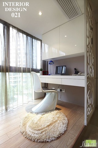 混搭风格二居室简洁富裕型卧室书桌效果图