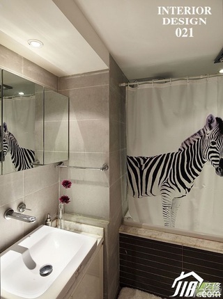 混搭风格二居室富裕型70平米卫生间洗手台图片